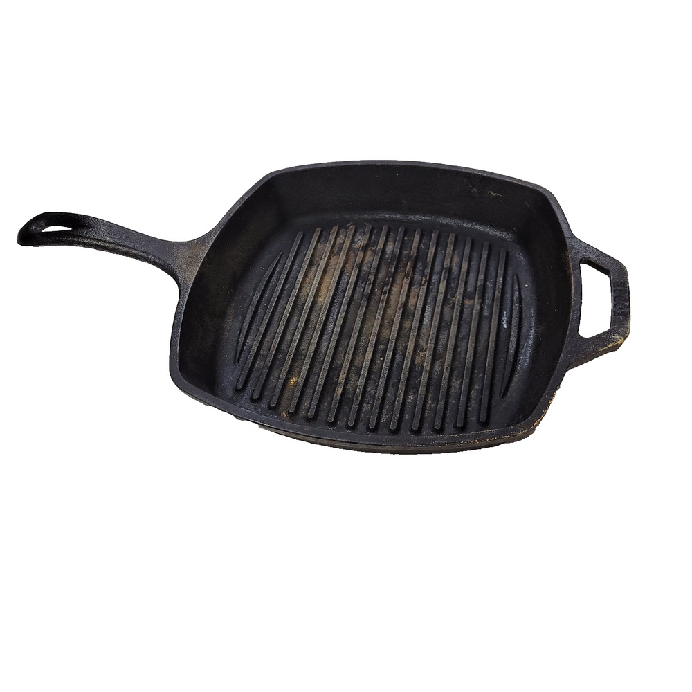 Lodge Pan Cast Iron Square Grill Pans 10 1/2” & Handle USA 289X Kitchen L8SGP
